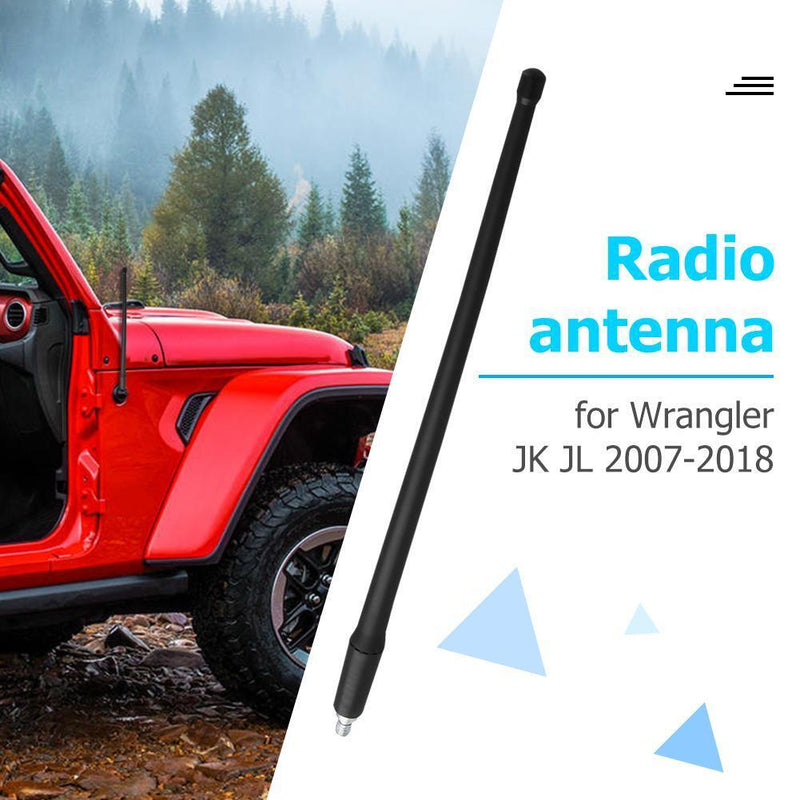 13 Inch AM FM Radio Antenna Mast Aerial Black for Wrangler JK JL 2007-2018