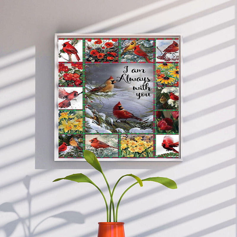 5D DIY Diamond Painting Kits Full Round Drill Cardinal in Frame Mosaic Picture