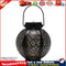 Solar Lanterns - Hollowed Flower Wrought Iron Decor Lanterns Light (Black) Newly