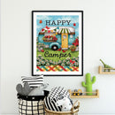 11CT Printed Full Embroidery Dining Car Needlework DIY Cotton Craft Home Decor