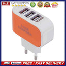 3USB EU Plug LED Mobile Phone Charger Multi-Head Travel Charger(2A)(Orange)