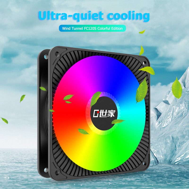 FC120S LED Gorgeous PC Case Fan Large 4 Pin Power Supply CPU Cooling Radiator