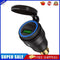 DIN Plug to QC3.0 + PD USB Charger w/ LED Light for Motorcycle (Black+Blue)