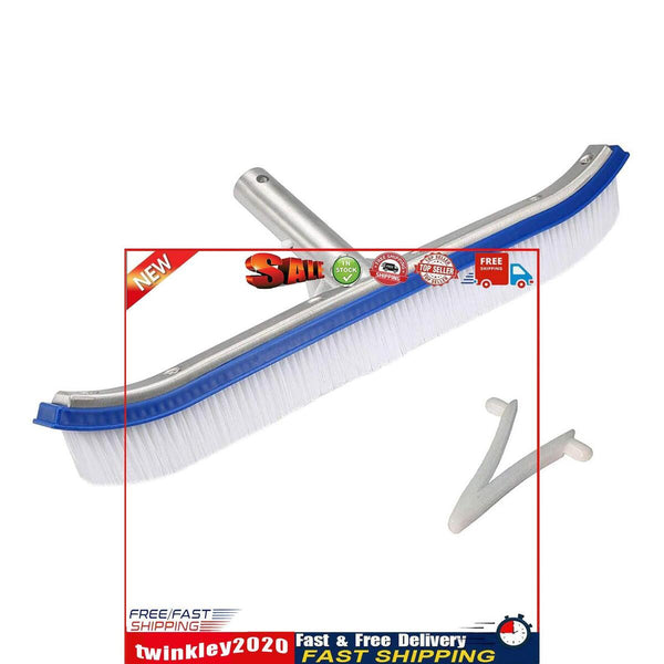 18 inch Swimming Pool Brush Aluminum Handle and Nylon Bristles with V Clip Newly
