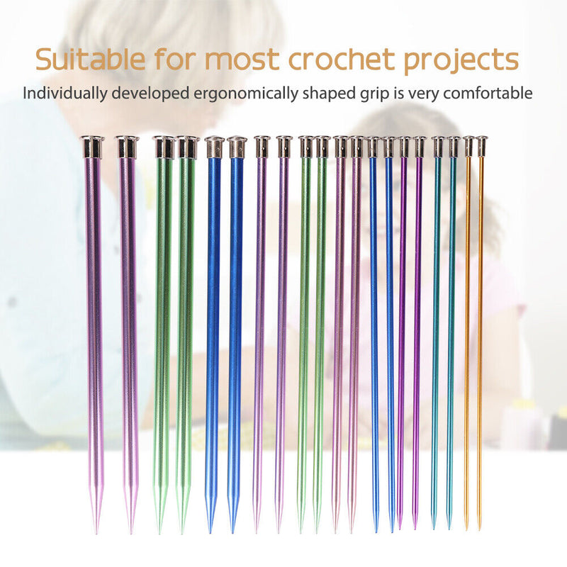 10 Pairs Knitting Needles Alumina Crochet DIY Sweater Weave Knitting Tools