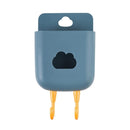 Phone Wall Mounted Holder Detachable Hook Plug Charging Organizer (Green)