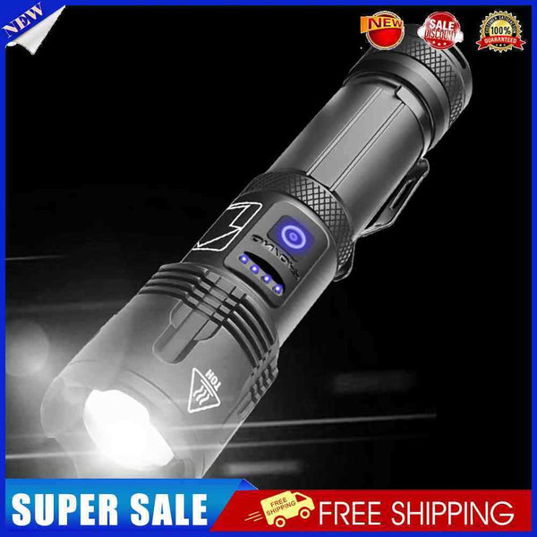 LED Aluminum Alloy Telescopic Zoom Torch 5 Modes Waterproof Handheld Flashlight