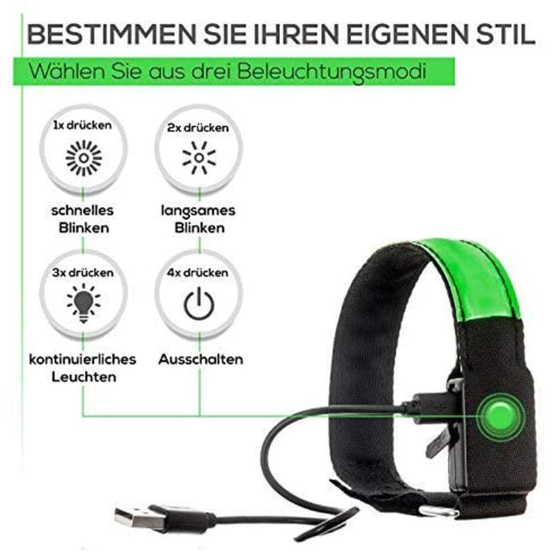 USB Chargeable LED Glowing Armband Sports Night Running Handband Bracelet