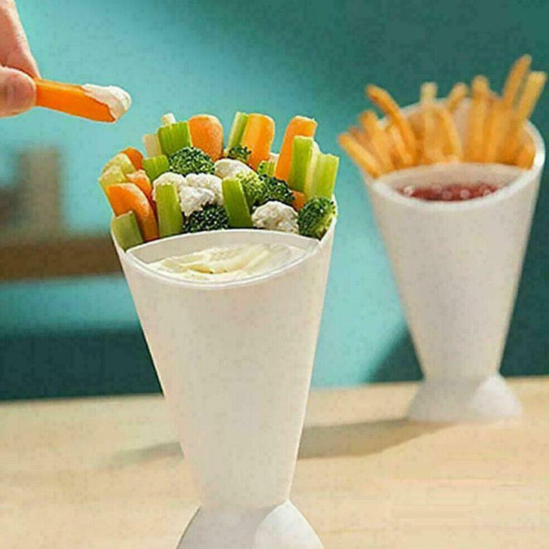 Dipper Fry Snack Cone Stand French Fries Sauce Ketchup Dip L0Y5 Container Y0M7