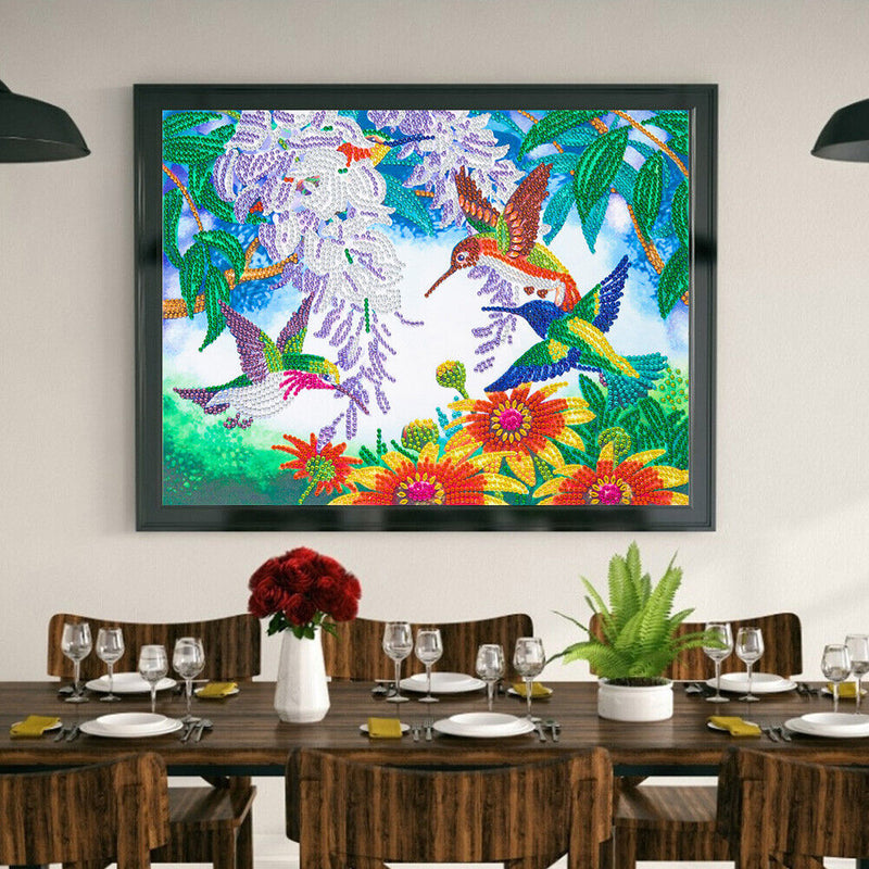 5D Partial Special Shape Drill Drawing Picture Bird Flower Diamond Painting Kit