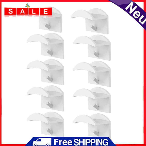 Adhesive Hat Hooks for Wall (Pack of 10) - Baseball Caps Hangers Rack (White)