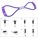 Yoga Resistance 8 Word Pull Rope Chest Expander Muscle Training (Purple)