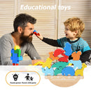 Montessori Toys Wooden Animals Balance Blocks Game Puzzle Stacker Building
