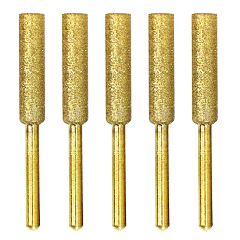 15pcs 4/4.8/5.5mm Diamond Coated Cylindrical Burr Stone File Chainsaw Sharp