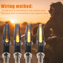 4x Amber LED Motorcycle Turn Signal Flowing Water Bendable Indicator Universal