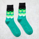 1 Pair British Cotton Socks Men Gradient Color Autumn Winter Socks Xmas Gift