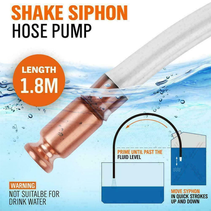 Universal Automatic Siphon Pump Oil Fuel Liquid Transfer Pipe S0Z2 180CM T4M2