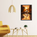 5D Full Round Drill Diamond Painting God and Lion Kits Picture Rhinestones