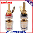 2pcs 4mm Brass Speaker Amplifier Binding Posts Terminals for Banana Plugs
