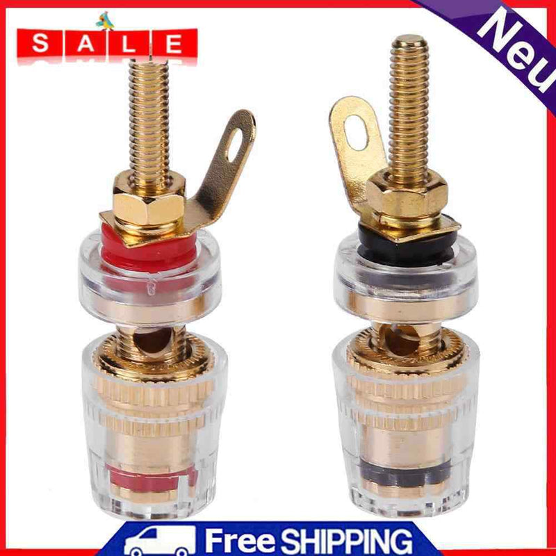 2pcs 4mm Brass Speaker Amplifier Binding Posts Terminals for Banana Plugs