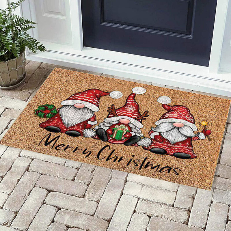 Christmas Gnome Dwarf Doormat Merry Christmas Welcome Carpet Door Rug (2) Newly