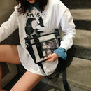 Clear Transparent PVC Shoulder Messenger Bag Boys Girls Unisex Square Casual Cro
