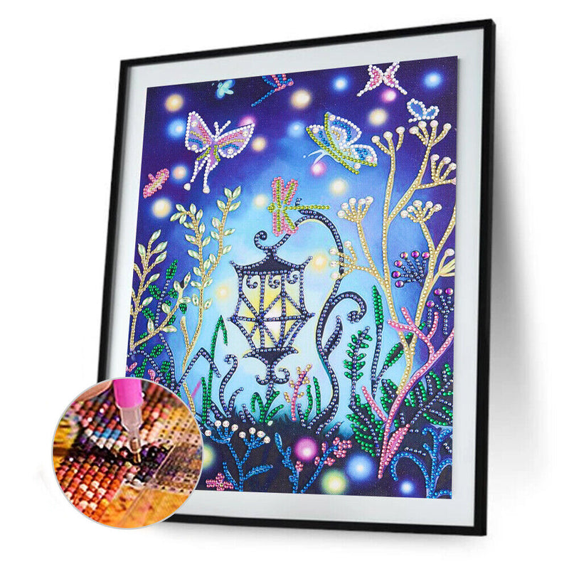 5D DIY Partial Special Shaped Drill Diamond Painting Luminous Lamp Decor