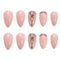 Art Beauty Luxury Crystal Ballerina Almond Ombre Ballet Nail Tip False Nails