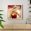 5D DIY Full Round Diamond Painting Modern Girl Mosaic Picture Kit Wall Art Craft
