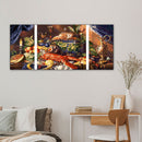 3pcs Various Foods Oil Paint By Numbers Kits DIY Handpainted Home Decoration