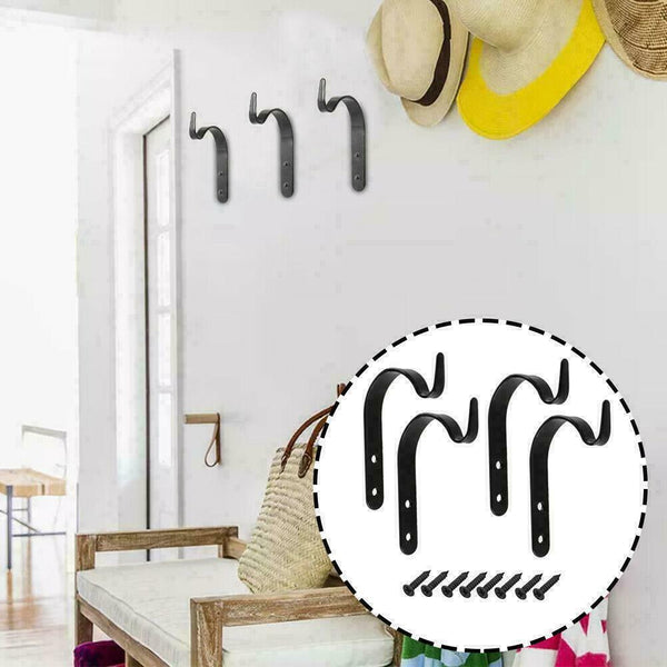 4Pcs/Set Metal Hanging Basket Brackets Wall Hooks Coat Rack Hat Hanging Key T2V3