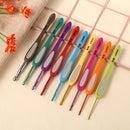 9pcs Aluminum Crochet Hooks ABS Handle Knitting Yarn Sweater Weave Tool (A)