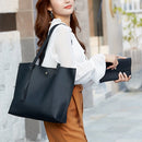 Fashion Women PU Solid Color 2pcs Composite Bags Large Tassel Tote Shoulder Bag