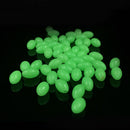 100pcs Hard Luminous Beads Float Balls Fishing Line Stoppers (6x10mm Green)
