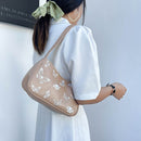 Fashion Women Butterfly Print PU Underarm Bag Casual Ladies Small Shoulder Bags