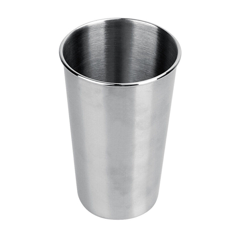 500ML Stainless Steel Cups 16oz Tumbler Pint Glasses 18/8 Metal Cups