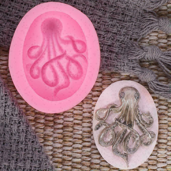 Octopus Silicone Mould Fondant Cake Cupcake Decor Mold T7E0 4.6*3.8*1cm B1Z9