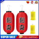 2x 10 inch Hanging Lantern Cloth Ornaments with LED Wicks Festival Decor