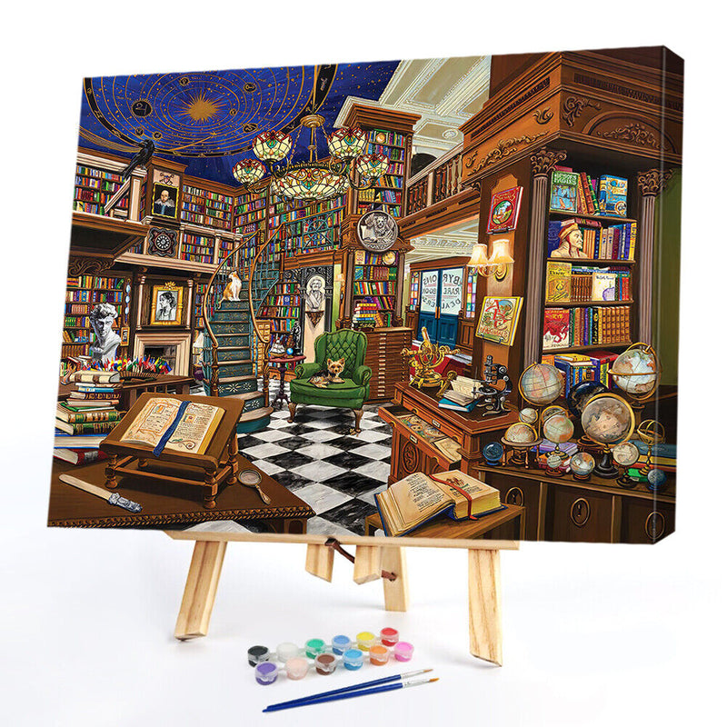 Cozy Study Room Canvas Painted Oil Paint By Numbers DIY Wall Art Modern Decor