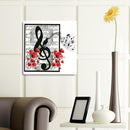 5D DIY Diamond Painting Music Notes Full Round Drill Mosaic Art Picture Kits