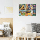 5D DIY Full Drill Diamond Painting Feline Cross Stitch Mosaic Kits Bedroom Decor