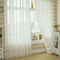 4pcs Solid Color Window Curtain Flower Pattern Valance White
