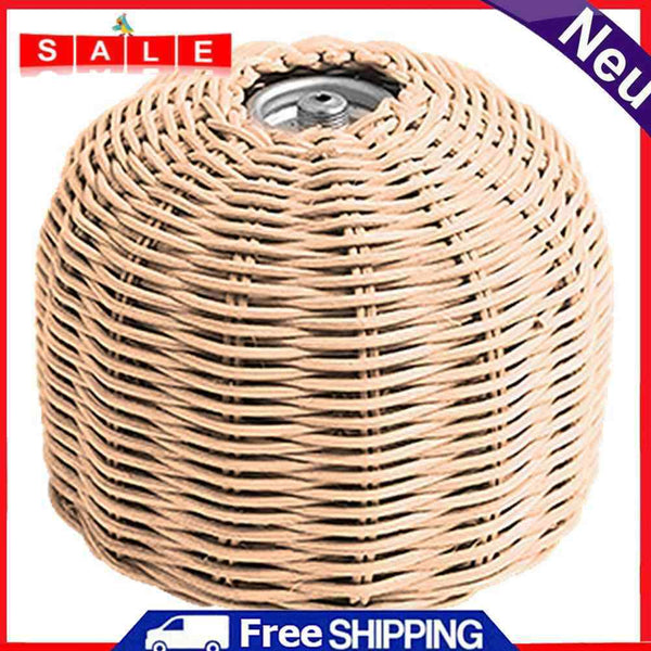Rattan Outdoor Gas Cylinder Cover Camping Cook Gas Tank Protector (Beige)