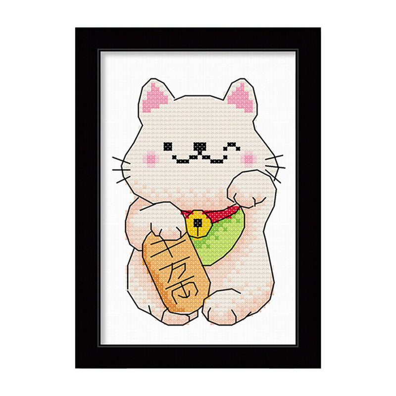DIY Cross Stitch 11CT Stamped Cartoon Animal Canvas Kit Needlework Artwork Craft