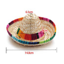 Buckle Dog Supplies Mexican Straw Cap Pet Straw Hat Sombrero Pet Ornaments