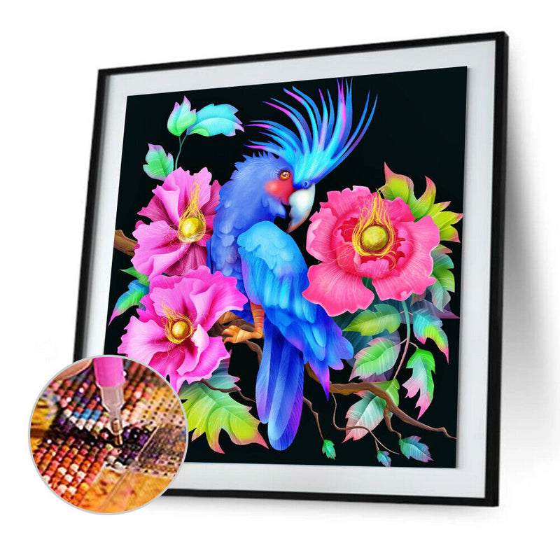 5D Full Round Drill Diamond Painting Parrot Flower Kits Decor Craft (G252) Newly