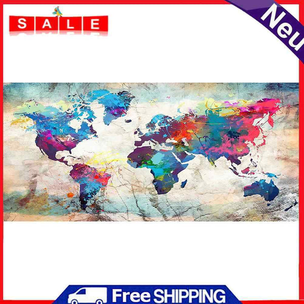 World Map Oil Paint By Numbers Kits Canvas Picture DIY Home Decoration Gift