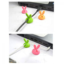 4pcs Mini USB Charger Desk Tidy Organiser Rabbit Cable Clips Wire Lead Holder