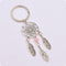 Wind Chimes Pink Green Feather Dream Catcher Keychain Buckle Pendant Keyring