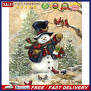 DIY Acrylic Drawing Oil Paint by Numbers Christmas Snowman Picture Home Dec